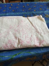 Paire de draps rose en coton ancien