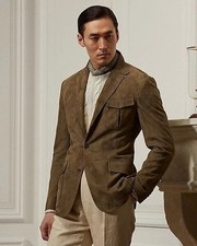 Blazer homme en cuir vert