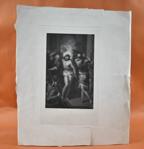 Gravure 1860 flagellation du - flagellation,