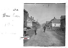 Rue de Bouchoir, Plaque verre stéréo, positif ancien noir & blanc 4,5x10,7 cm
