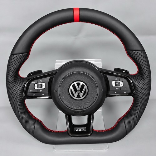 Volant cuir repère rouge - cuir,