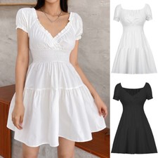 Femmes Col V Robe Manche