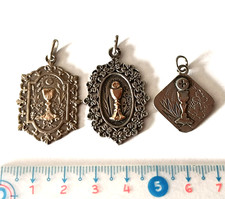 Médailles religieus ancienne argent première communion France 1900 silver medals