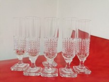 Lot de 5 Flutes à champagne en cristal BACCARAT modéle Nancy