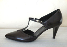 MICHEL VIVIEN - ESCARPINS - POINTURE 39 - CUIR - MARRON - authentique