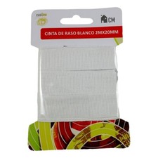 Ruban 100% Coton Blanc 2M x