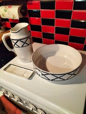 SERVICE DE TOILETTE BROC CUVETTE EN FAIENCE BADONVILLER FRANCE NAPOLI TBE