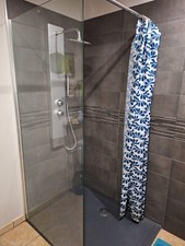 Paroi de douche en verre 8 mm transparent 200 x 90 cm, fourni avec fixation