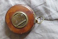 Ancien décamètre cuir ruban tissu/7