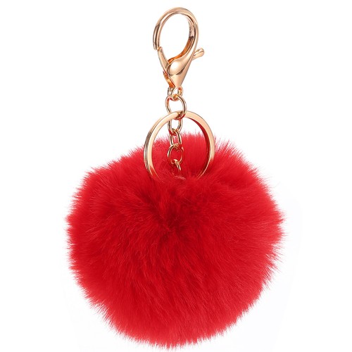 Pompon porte clés 8cm fausse - porte-clés,