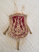 Judaïca sac Tefillin Phylactères 1934 broderies sur velours Maroc Algérie
