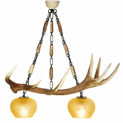 Lustre avec vrai bois cerf - vrai,