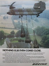 1984-1987 PUB BOEING HC MK.1 CHINOOK RAF HEAVY LIFT HELICOPTER ORIGINAL AD