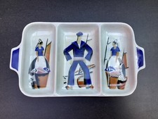 Plat à compartiments K et G Lunéville décor Geo Condé début 20ème