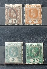 CEYLAN 1921-28-lot 4 timbres