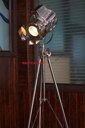 Lampadaire trépied chromé