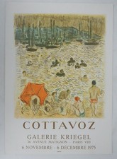 [AFFICHE D'ART] COTTAVOZ : Baignade près du port #Kriegel #Paris, 1975
