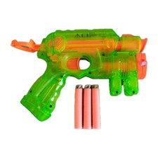 Nerf N-Strike Elite Transparent Vert Fluo + 3 Fléchettes – Viseur Lumineux TBE