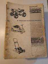 manuel d entretien de tondeuse poussées et tractées ROPER