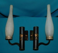 ANCIENNE PAIRE D'APPLIQUES EN LAITON 50's VINTAGE dlg MAISON CHARLES ARLUS LUNEL