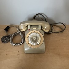 Ancien Téléphone Fixe Filaire GCT Beige Touches Rotatives PTT Déco Rétro Vintage