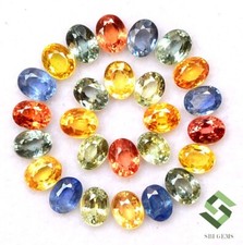 Naturel Multi Saphir Coupe Ovale 4x3 MM Lot 30 Pièces 7.65 Cts Calibré Vrac Gems