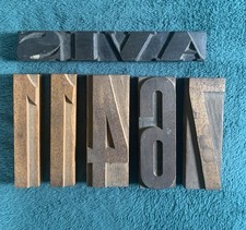 ANCIENS TAMPONS BOIS TYPOGRAPHIE LETTRES CHIFFRES