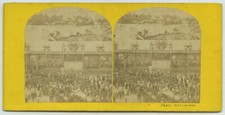 Stéréo 1860-70 Paris instantané. Fête à Montmartre. Aigle impérial.