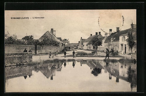 Cpa cravant abreuvoir - cravant,,