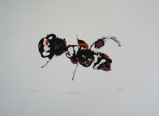 Lithographie originale signée Bruno Cantais - Titrée "Anamorphose"  - 