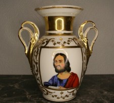 vase balustre, vase d'église en porcelaine de Paris, Jésus, hauteur 18 cm