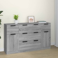 Ensemble de Buffets Organisateurs 3 pcs Sonoma Gris Bois d'Ingénierie vidaXL