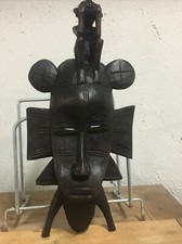 Authentique MASQUE AFRICAIN Ethnie SENOUFO surmonté du dieu singe Côte d'Ivoire