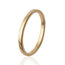 Alliance mariage femme - plaqué or jaune 18 carats - anneau simple bords droits