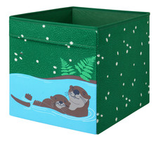 IKEA SKOGSDUVA Boîte Verte Rangement Enfants Castor 13x15x13" 33x38x33 pour K...