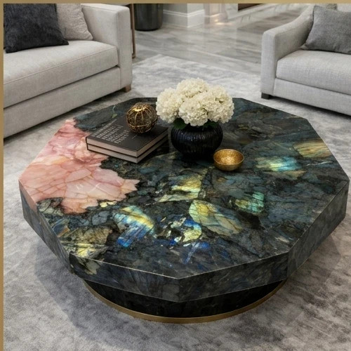 Labradorite stone table top - table,