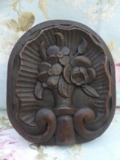 Ancien petit Fronton d'Armoire Shabby Chic Blason Décoration porte , french Anti