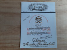 étiquette vin Mouton Rothschild 1949 wine label SPECIMEN 75cl Dignimont