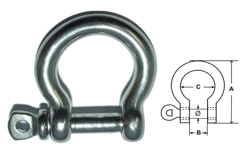 Manille lyre 13mm libre - manille, inox