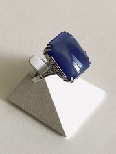Bague argent massif calcedoine