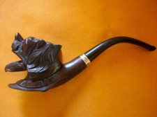 pipe ancienne sculptée tête de chien