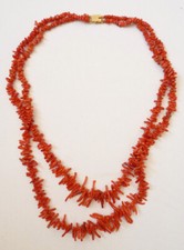 Collier perles de corail avec fermoir en OR massif 18k bijou coral necklace