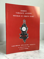 Catalogue de vente Dessins Tableaux anciens meubles et objet d'Art 1979