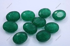 Lot naturel de 110 ct certifié vert colombien émeraude ovale coupe gemme en...