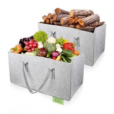 2pcs Sac en Feutre, 61 * 32 * 32cm, 60L Panier à Bûches avec Poignée, Sac à B...