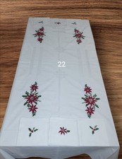 Nappe blanche brodée main - blanche,