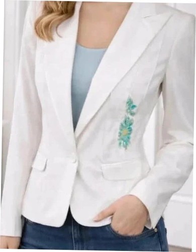 Veste blazer blanche - blazer, ymayaba