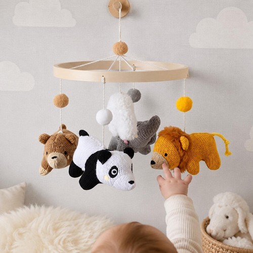 Mobile animaux crochet anneau - mobile,