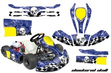 Autocollants Graphiques De Karting Pour JR CRG Cadet Bambino CHECKERSKULL W U