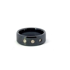 Titane Noir 8mm Avec 14k or